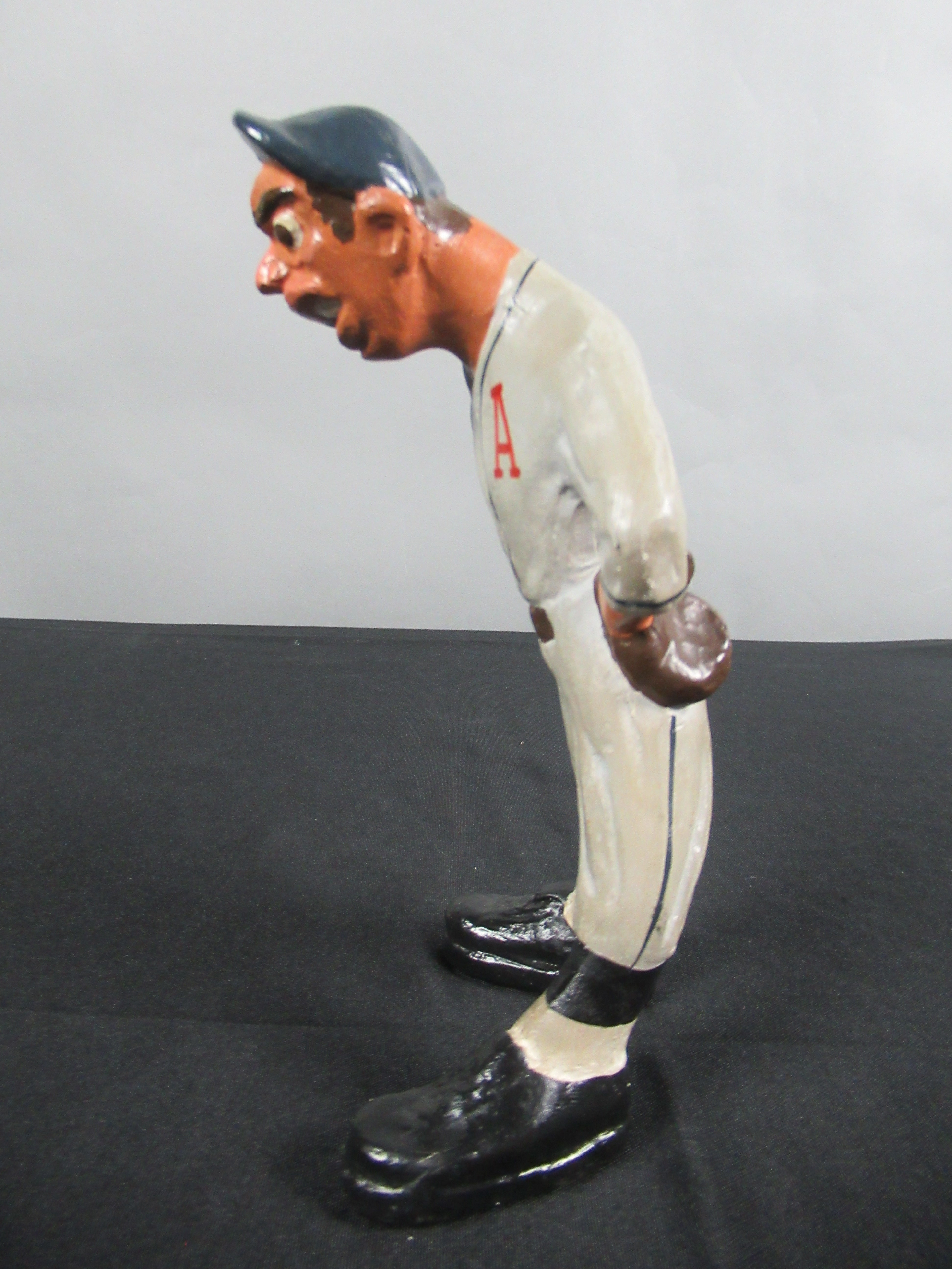 VINTAGE Baseball Figure Trio Set - L. L. Rittgers (c. 1940s) Collectible Sport Chalkware Statuettes